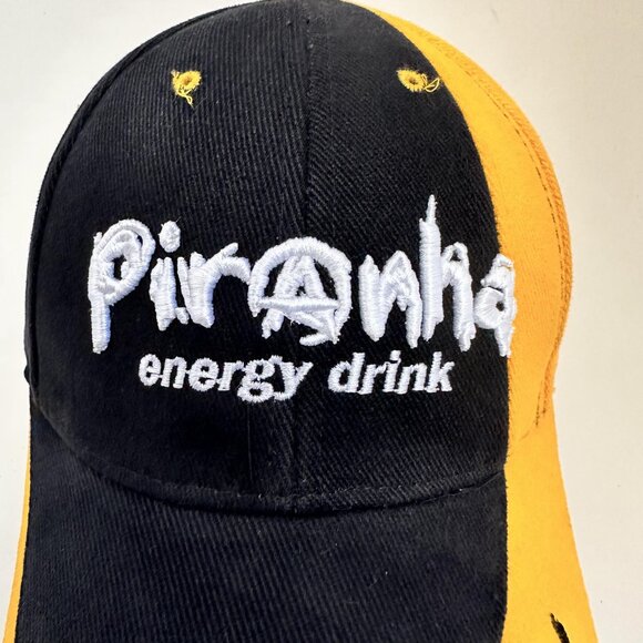 Piranha Energy Drink Baseball Cap EAS Adjustable Strap Back Hat Embroidered Logo - Picture 2 of 10